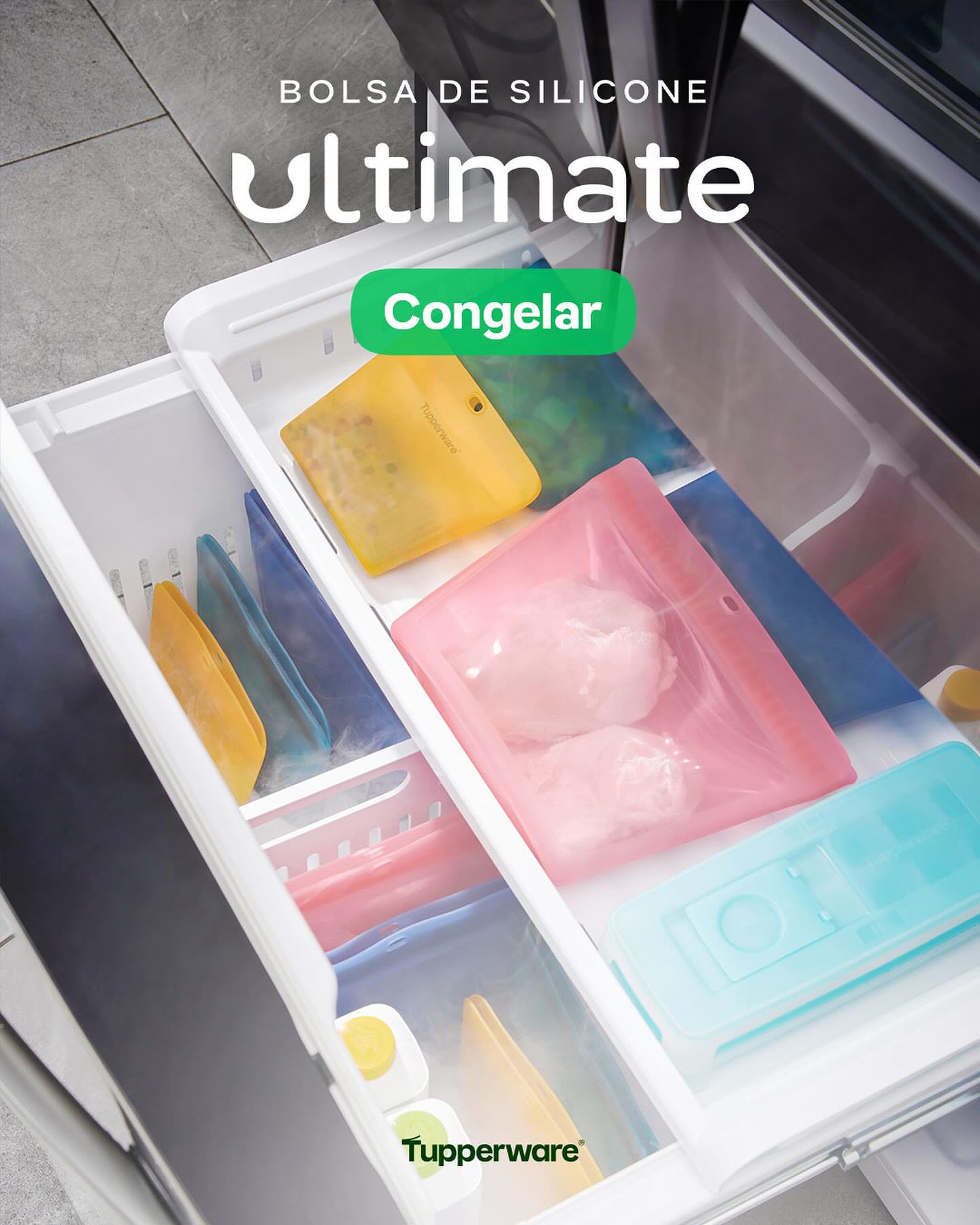 Saco de Silicone Multiuso M Ultimate Verde Tupperware 1L