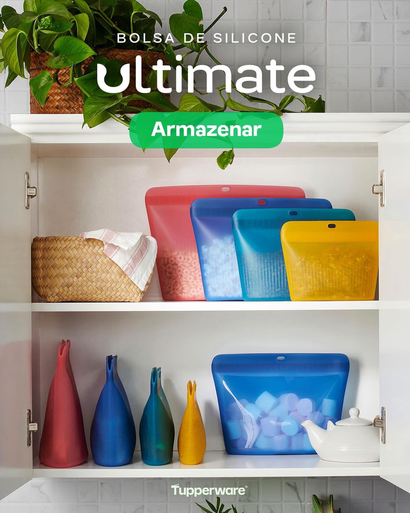 Saco de Silicone Multiuso GG Ultimate Tupperware Vermelho 2,9L