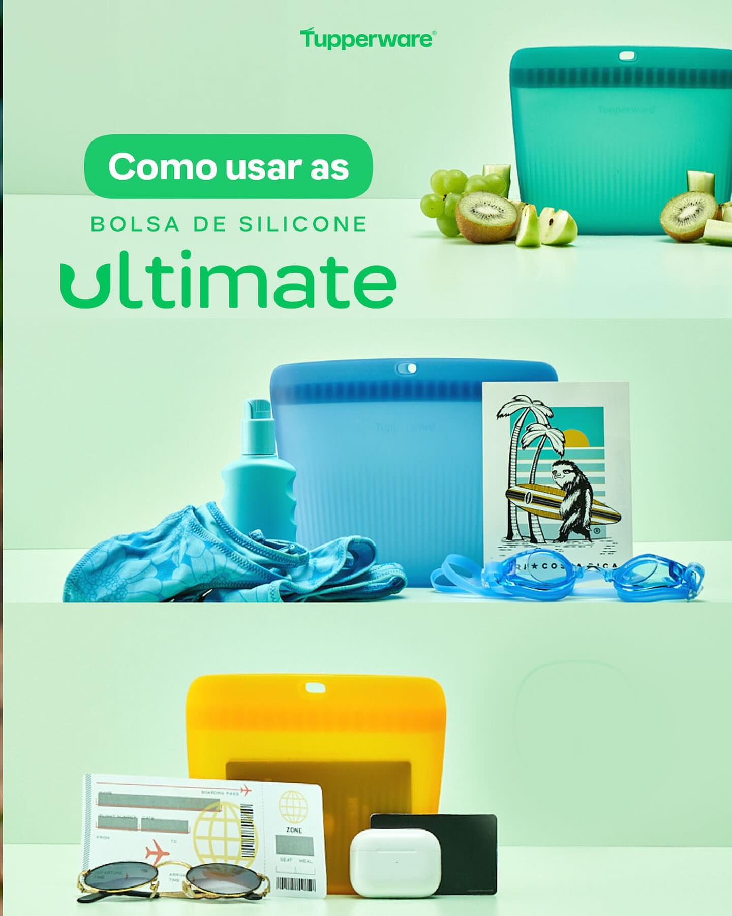 Saco de Silicone Multiuso GG Ultimate Tupperware Vermelho 2,9L