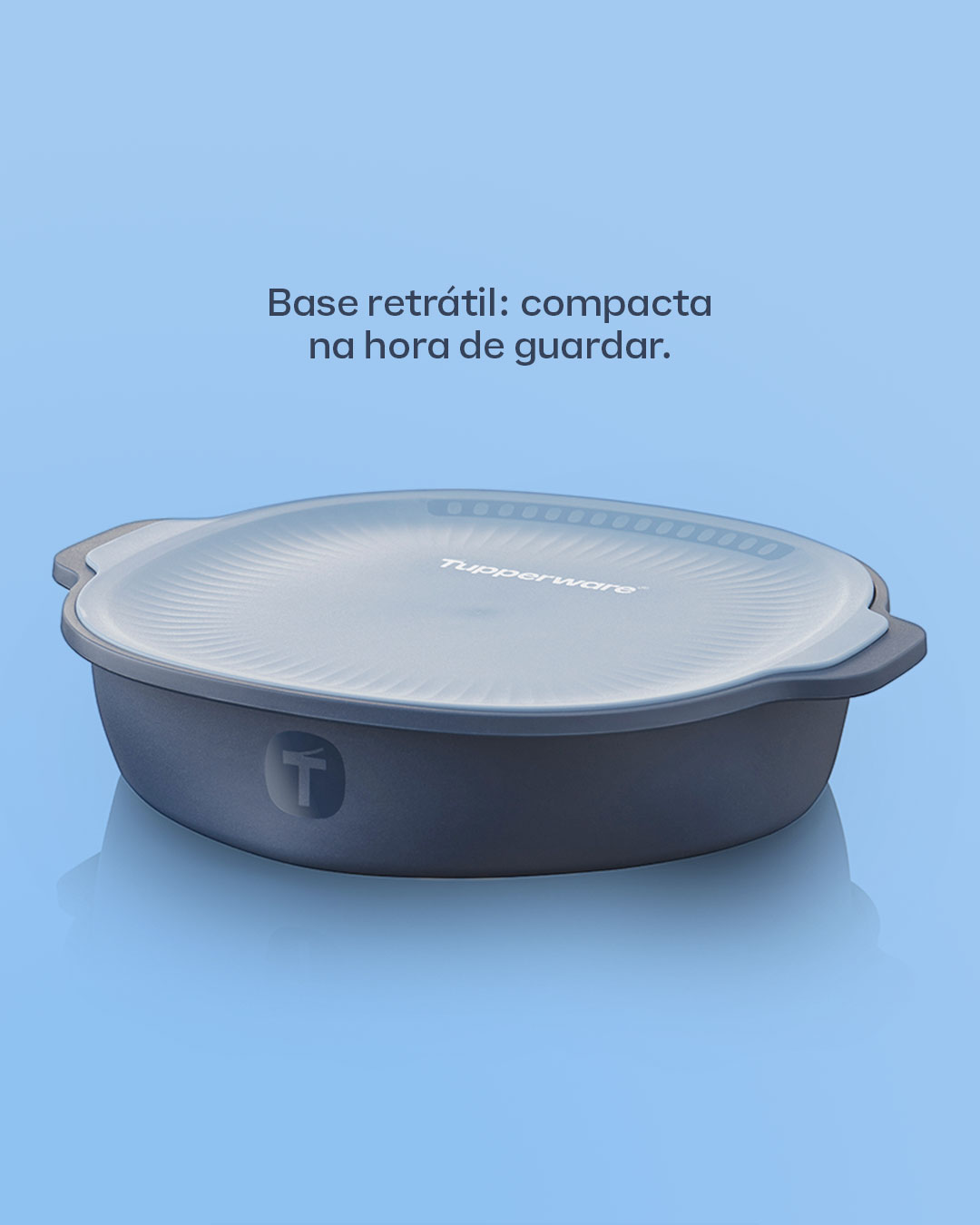 Pipoqueira de Silicone para Micro-Ondas Dobrável Wow Pop Tupperware Azul