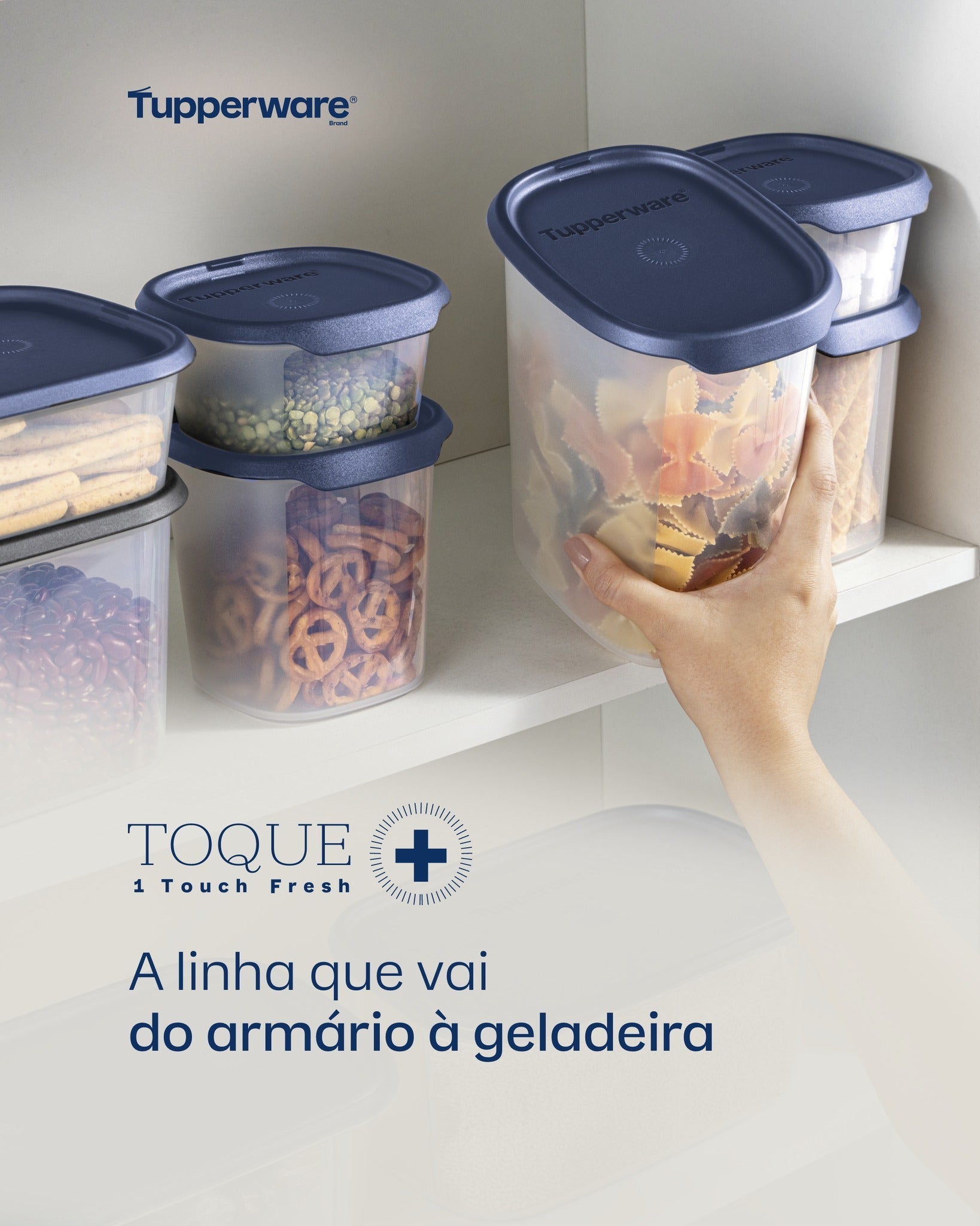 Pote Hermético One Touch Fresh Tupperware Azul 1,3L