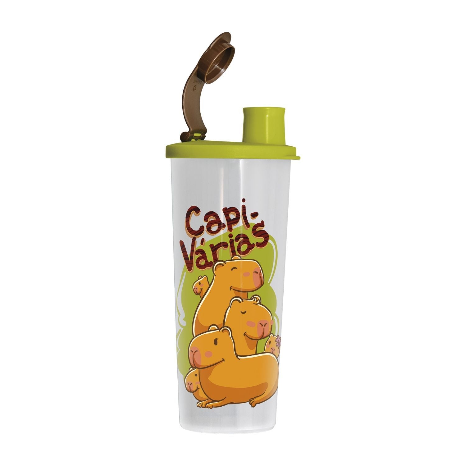 Copo Infantil com Bico e Tampa Tupperware Capivaras 470ml