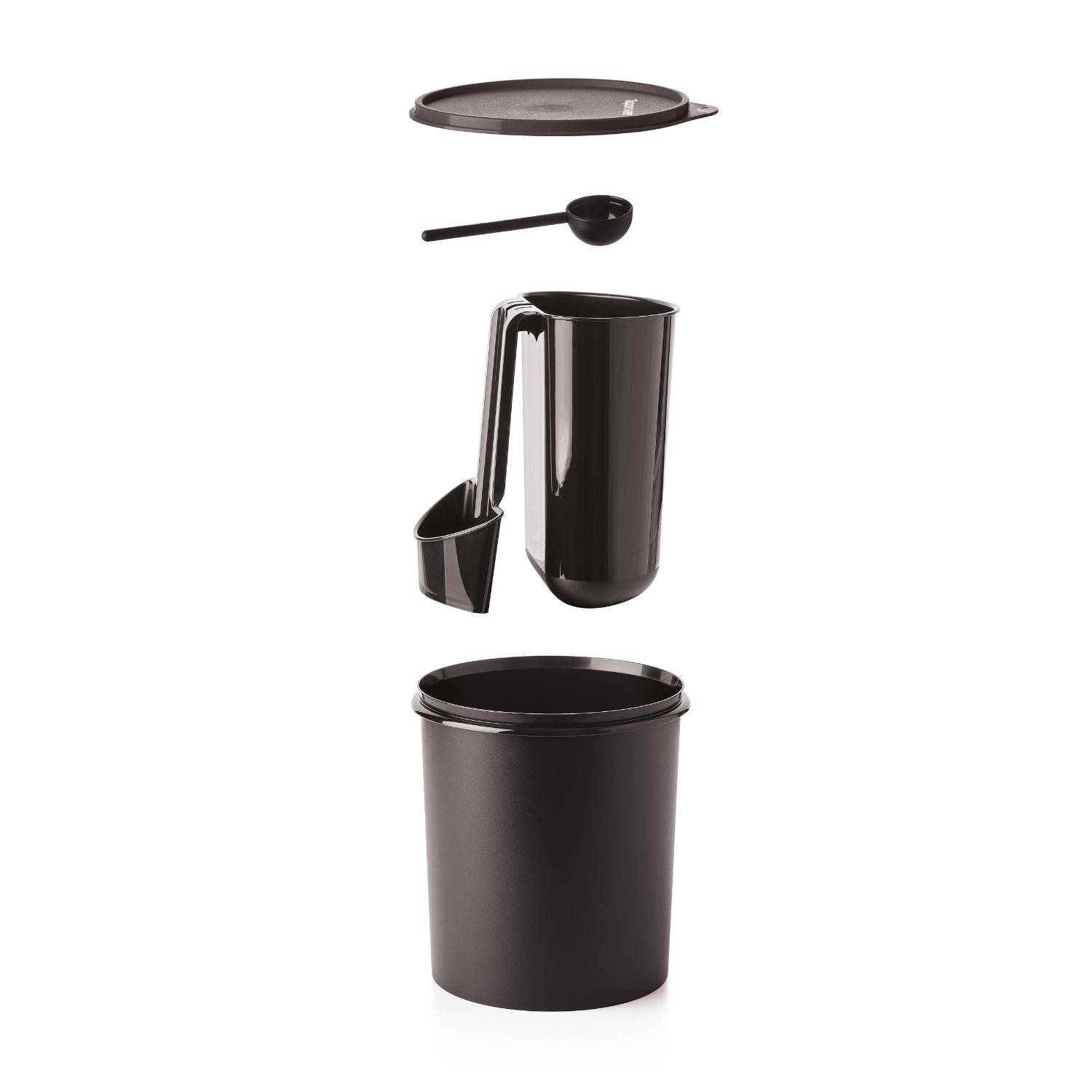 Pote Tupper Caixa Café E Filtro Tupperware Essences Preto 500g e 30 Filtros