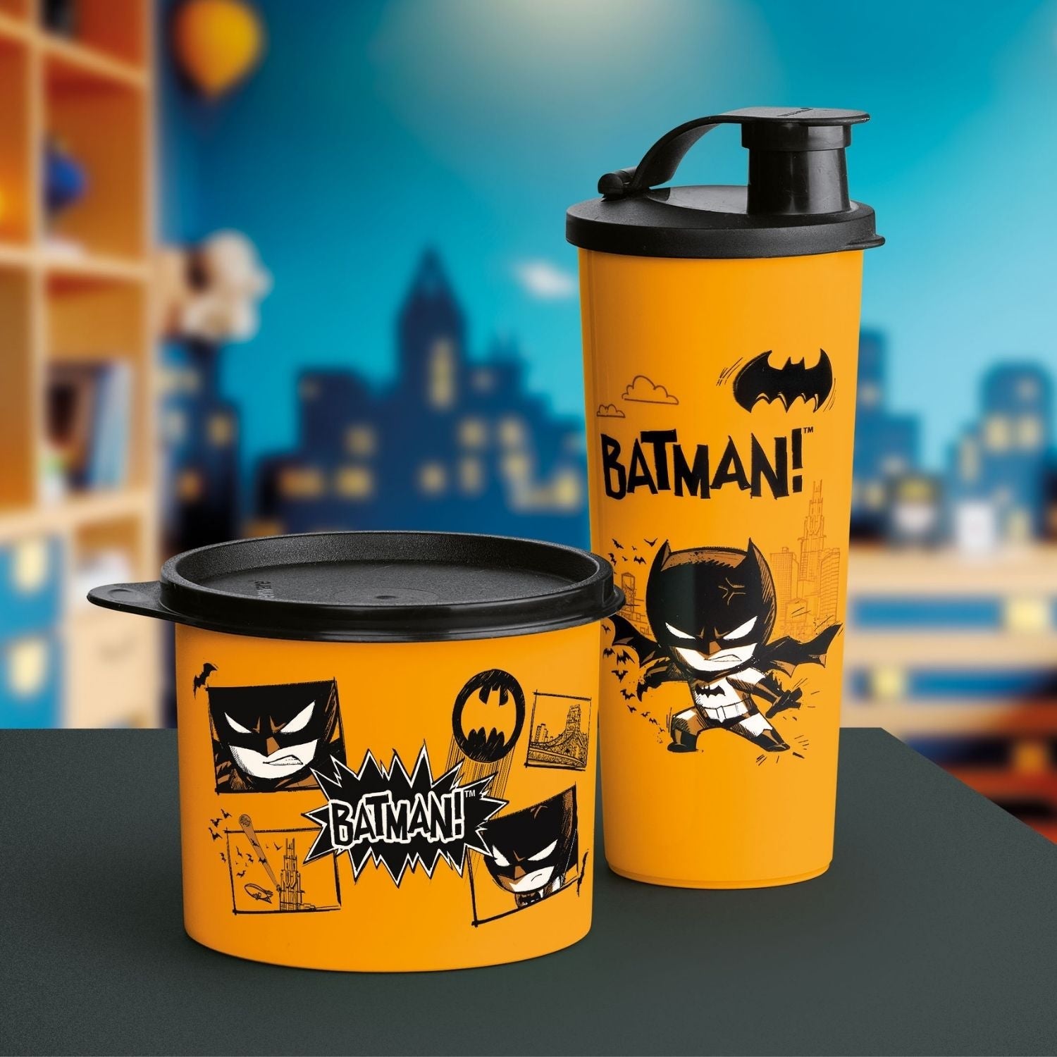 Pote Tupperware Tupper Redondinha Batman Kids 500ml Amarelo