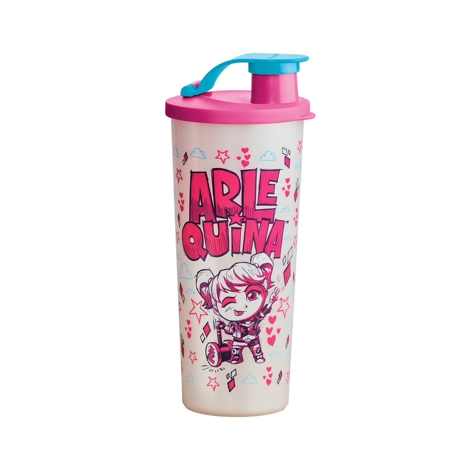Copo Infantil Tupperware Com Bico Arlequina Kids 470ml Branco
