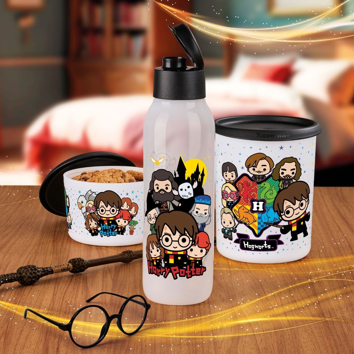 Garrafa de Água Tupperware Eco Tupper Redonda Plus Harry Potter 750ml Colorido