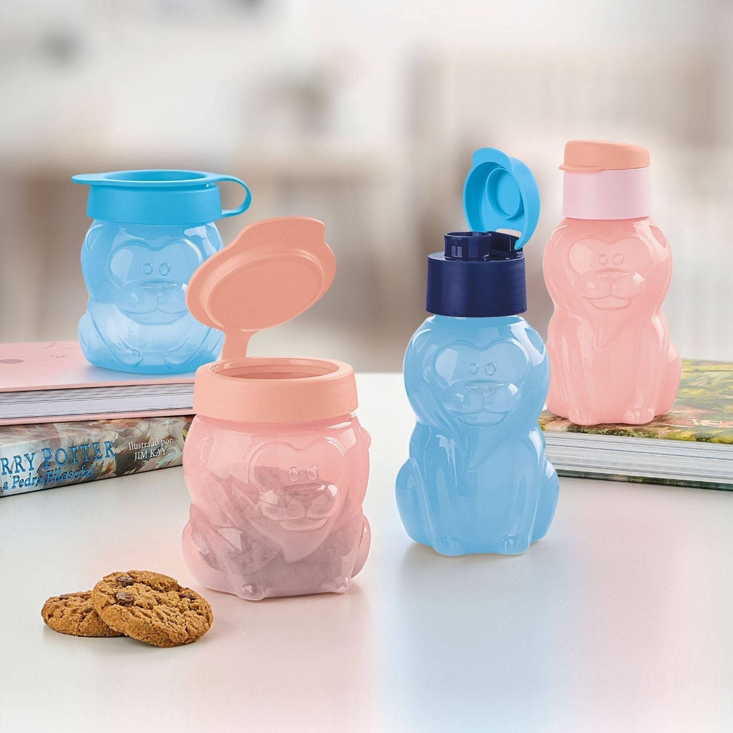 Pote Infantil Tupper Leãozinho Tupperware 300ml Algodão Doce